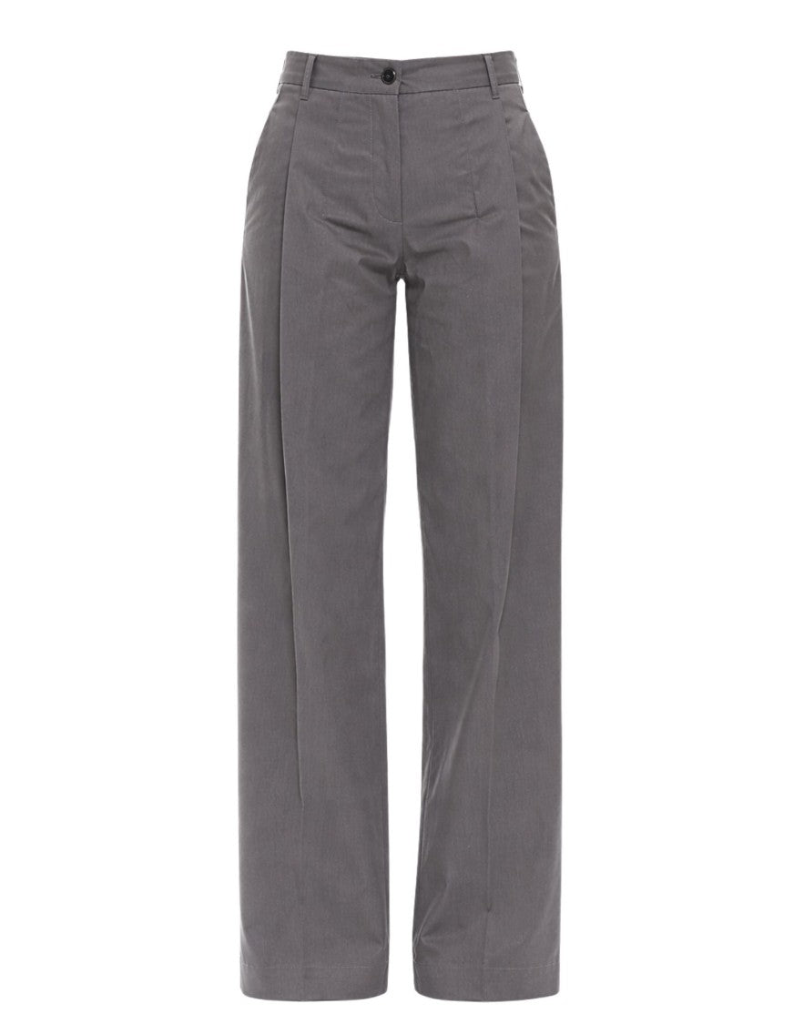Nine In The Morning Grey Calypso Boy Pleated Cotton-Blend Wide-Leg Pants