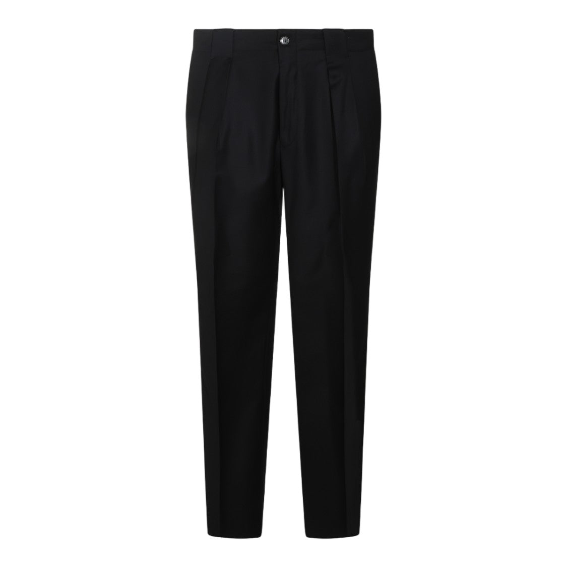 Incotex Black Flat-Front Tailored Straight-Leg Pants