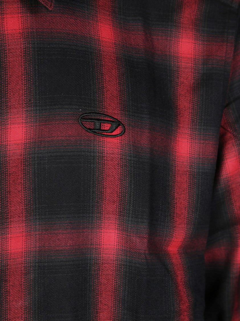 Diesel Button-Up Shirt With Bold Checkered Pattern
