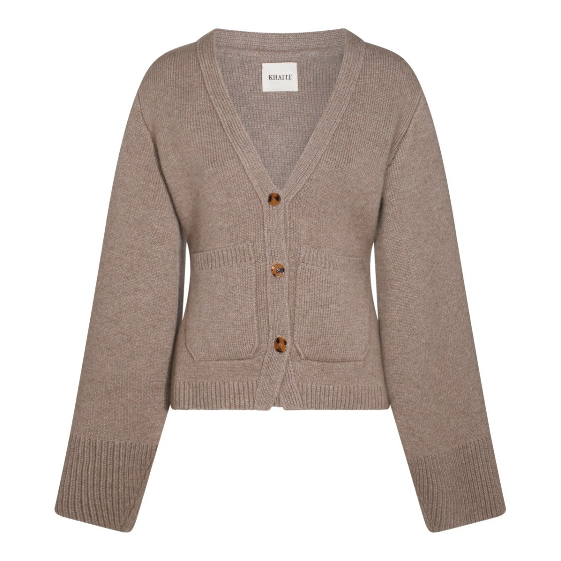 Khaite V-Neck Cashmere Sweater With Button Detailing And Front Pockets
