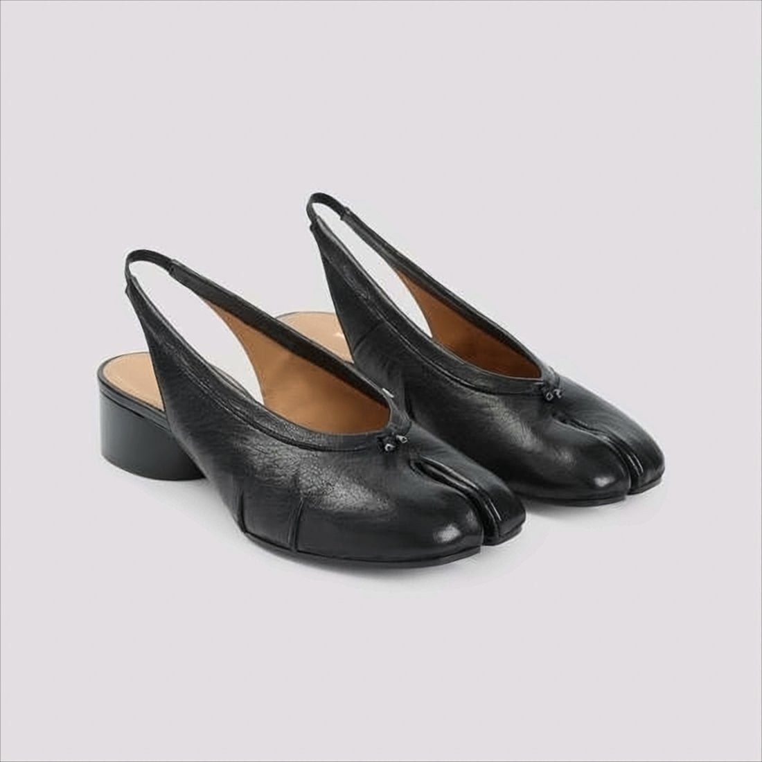 Maison Margiela Split-Toe Leather Mules With Low Block Heel