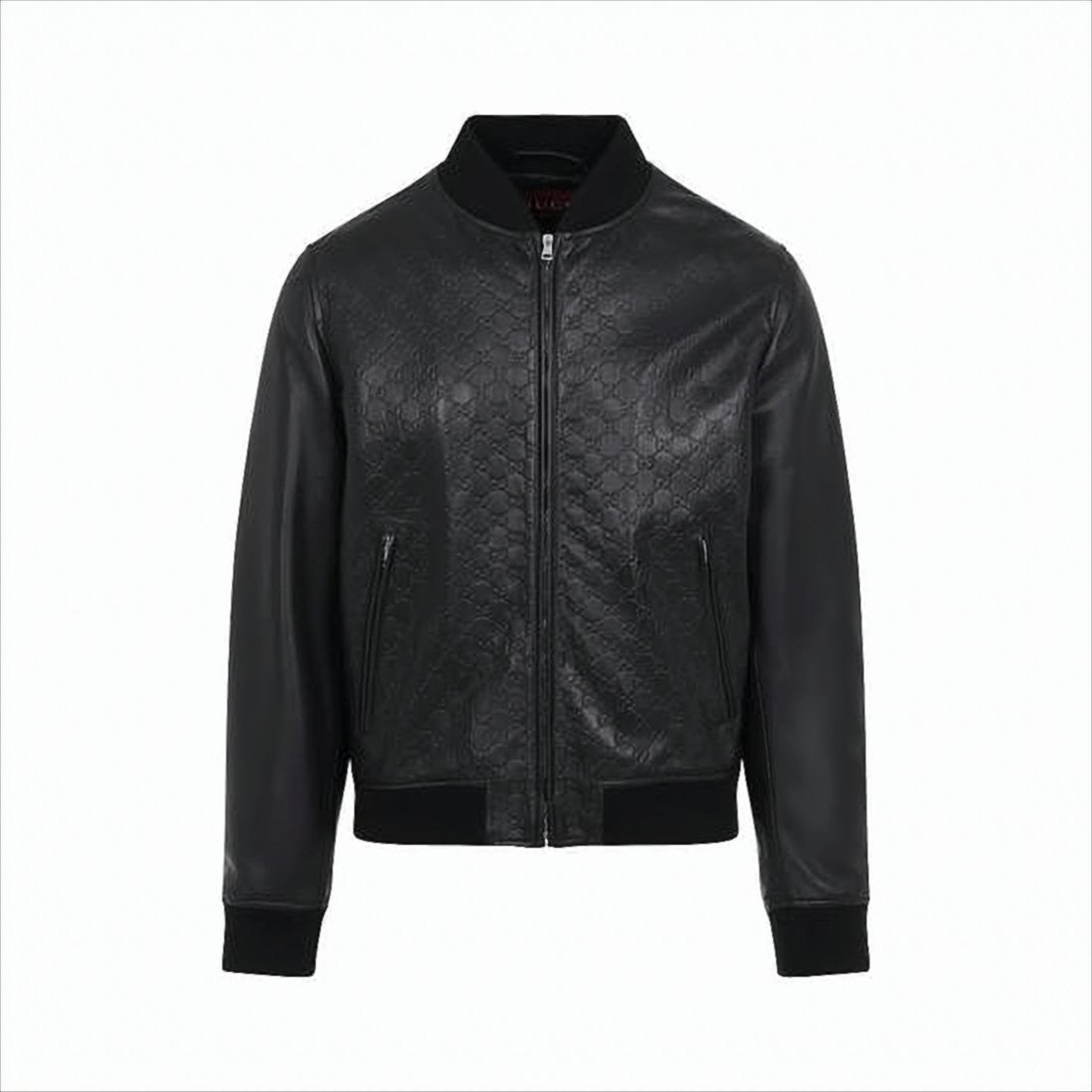 Gucci Textured Leather Bomber Jacket