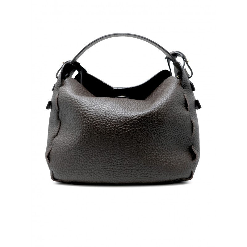 Elena Cardinali Brown Leather Handbag