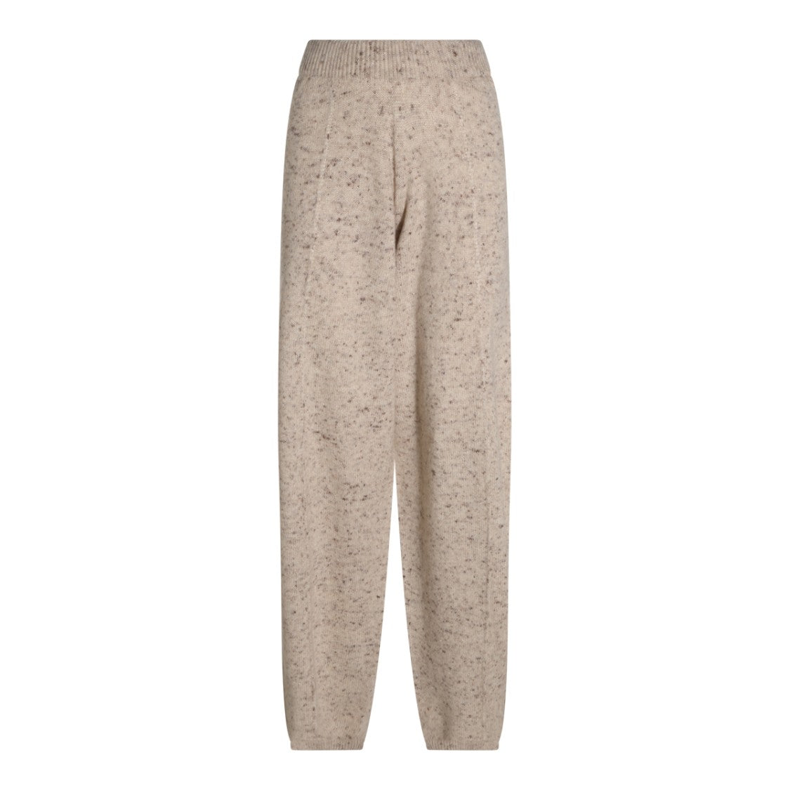 Fabiana Filippi Beige Speckled Wool Pants With Elasticated Waistband