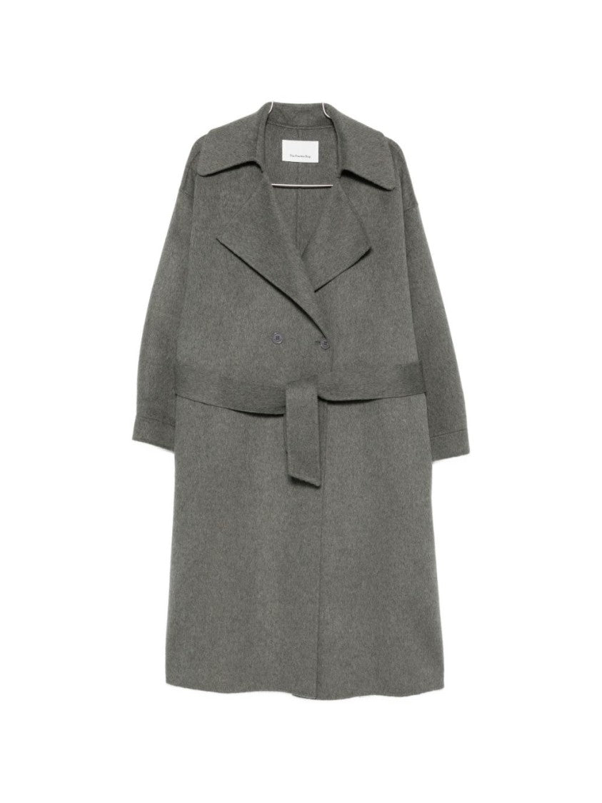 The Frankie Shop Double-Breasted Oversized Belted Coat