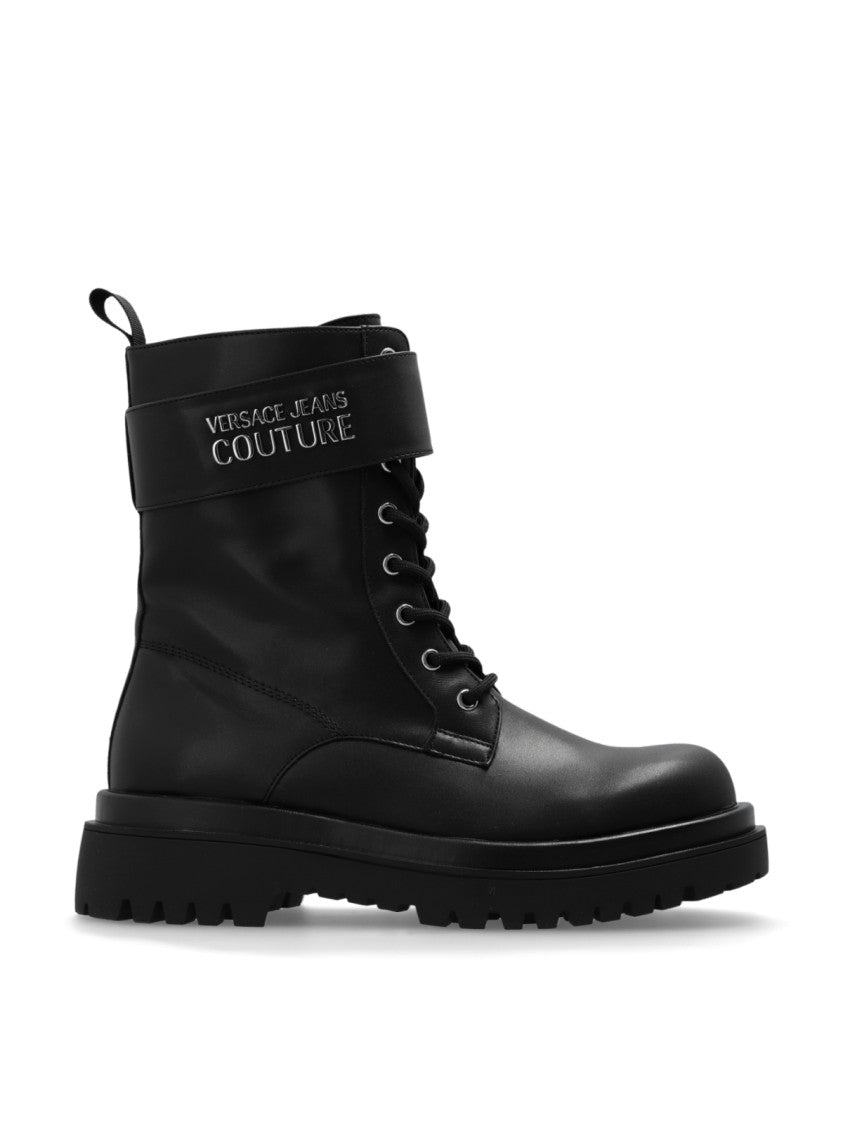 Versace Drew Logo Combat Boots