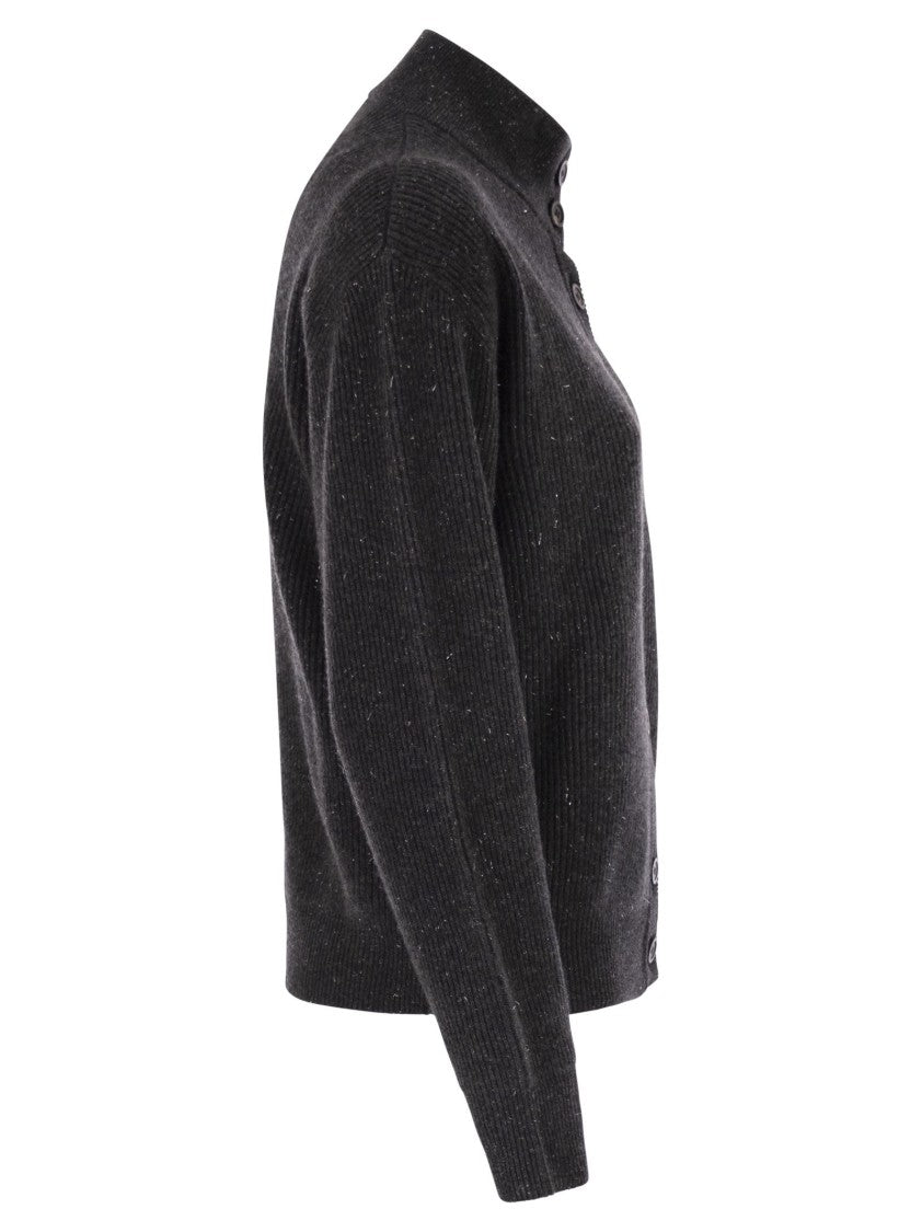 Peserico Cardigan With Buttons In Wool, Silk And Cashmere