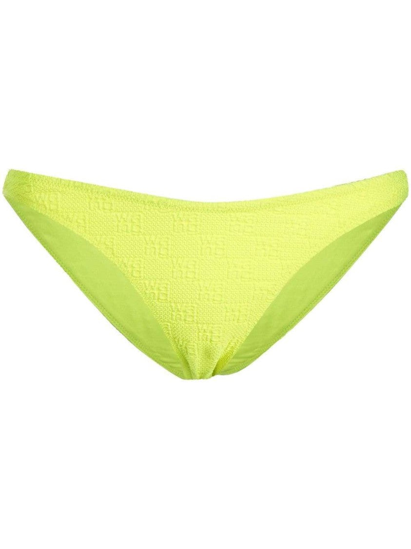 Alexander Wang Neon Yellow Logo-Knit Bikini Bottoms