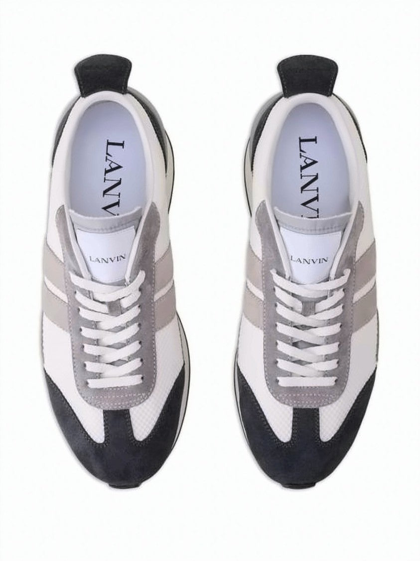 Lanvin Low-Profile Sneaker With Calfskin Leather Overlays