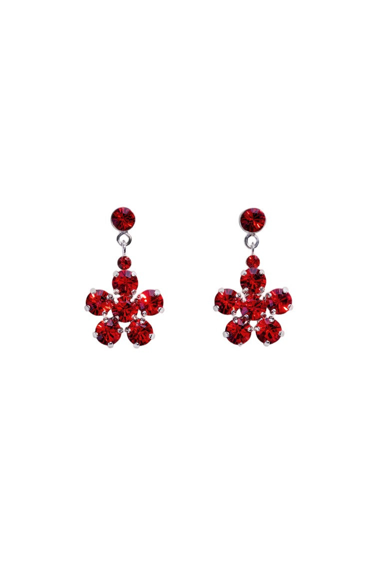 Simone Rocha Red Daisy Drop Earrings