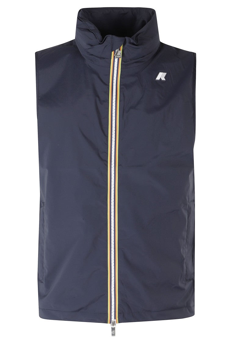 K-Way Blue Valen Stretch High-Collar Nylon Vest