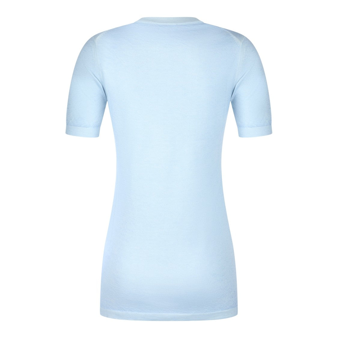 Malo Light Blue Wool Knitwear With Crew Neck And Short Sleeves
