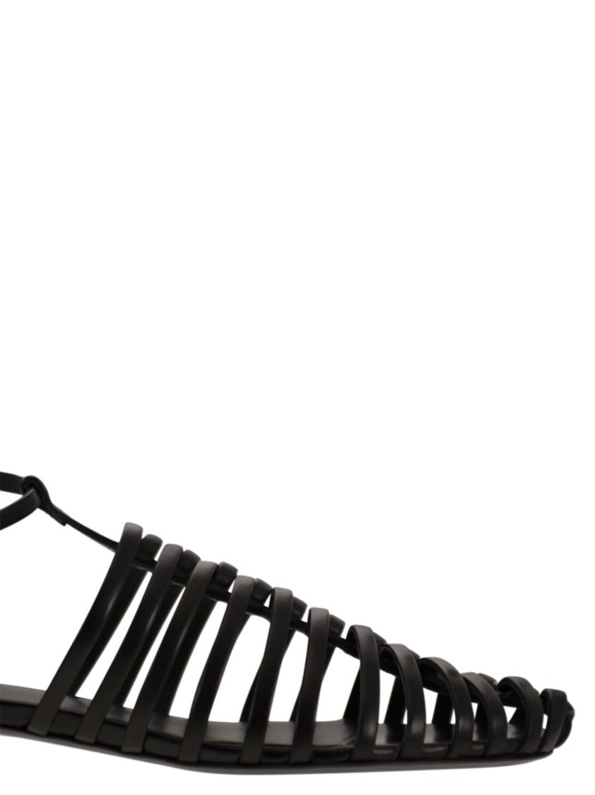 Tod's Crisscross Calfskin Leather Sandal With Ankle Strap