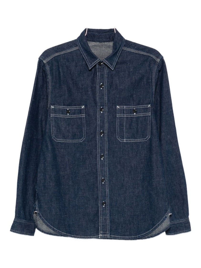 Chesapeake's Dark Blue Denim Shirt With Classic Collar