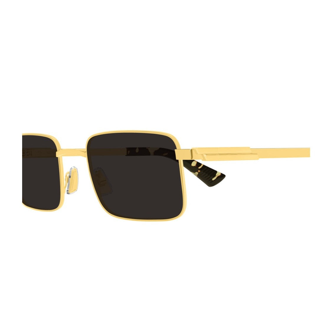 Bottega Veneta Gold Linea Ribbon Metal Rectangular Sunglasses