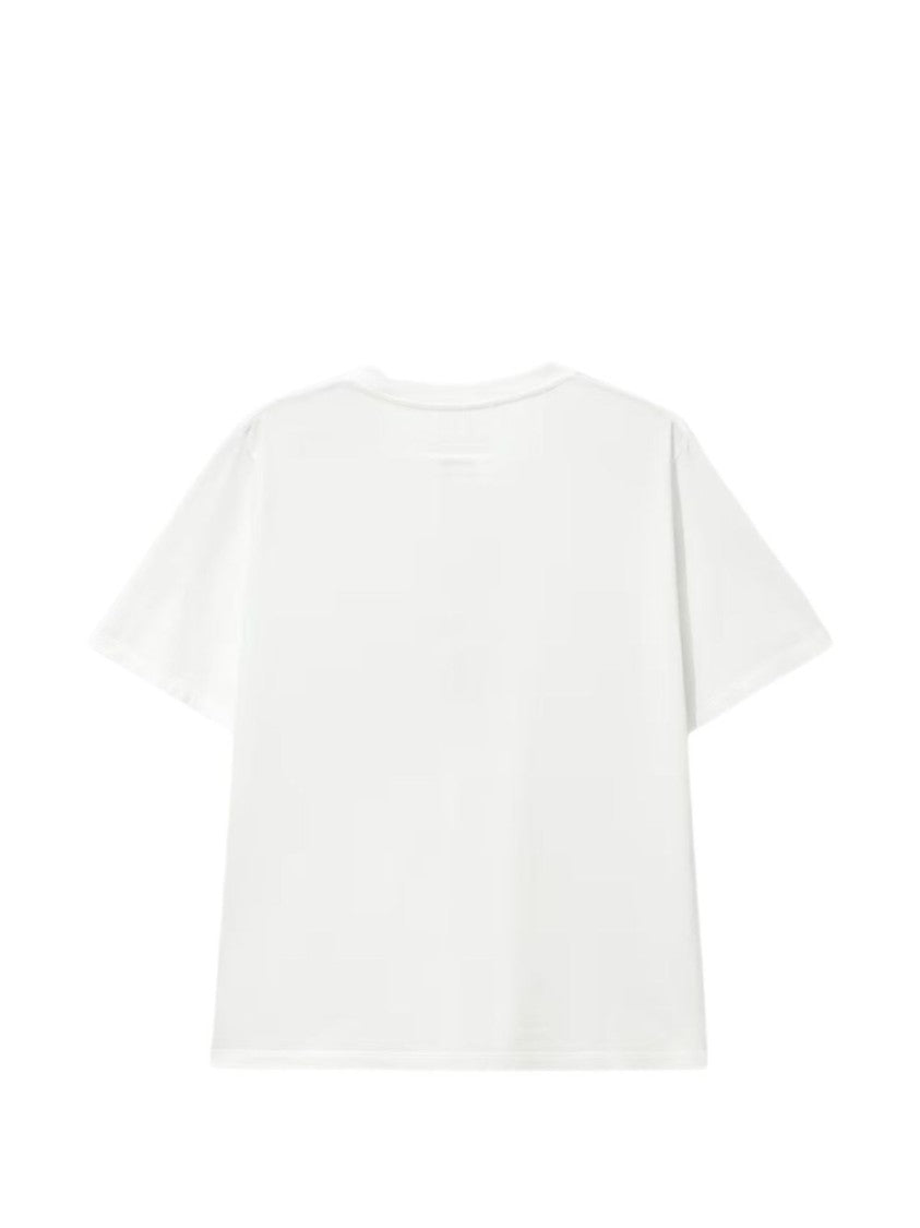 Mm6 By Maison Margiela White Crew Neck Logo T-Shirt