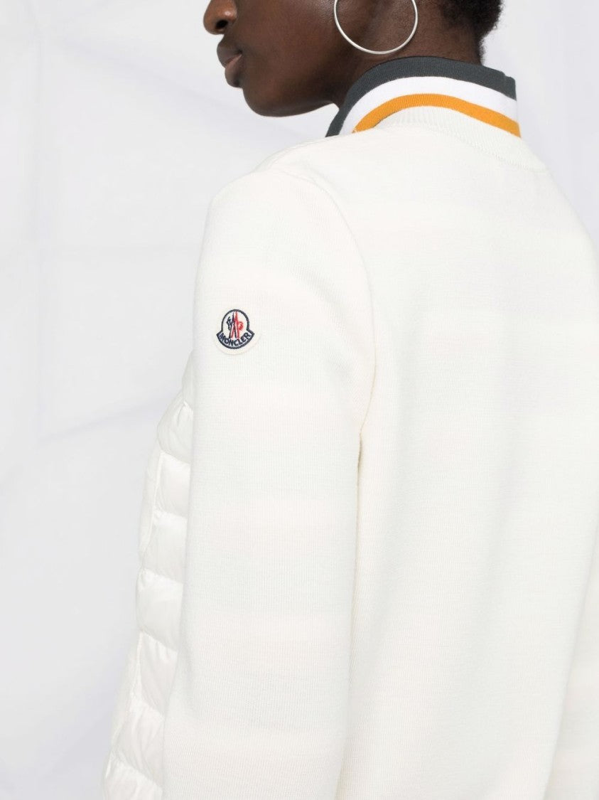 Moncler Quilted Interlock Knit Wool Zip-Through Knit
