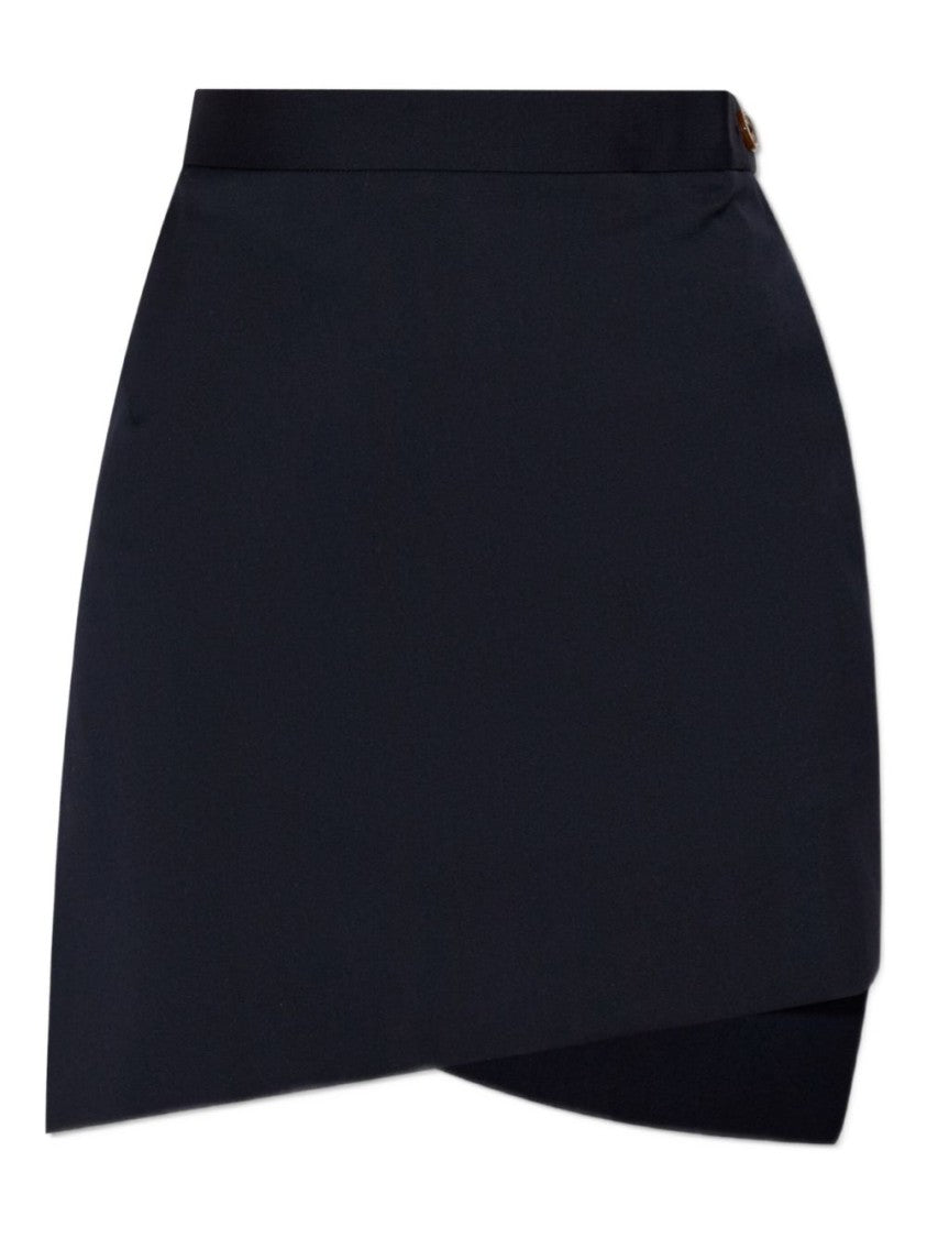 Vivienne Westwood Navy Blue Asymmetric Hem Skirt