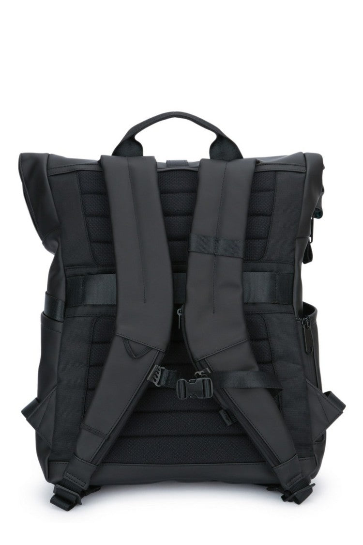 Piquadro Roll Top Backpack With Minimalist Design And Functional Closure