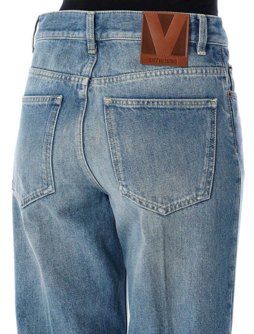Valentino Garavani Straight-Leg Denim Jeans With Subtle Fading