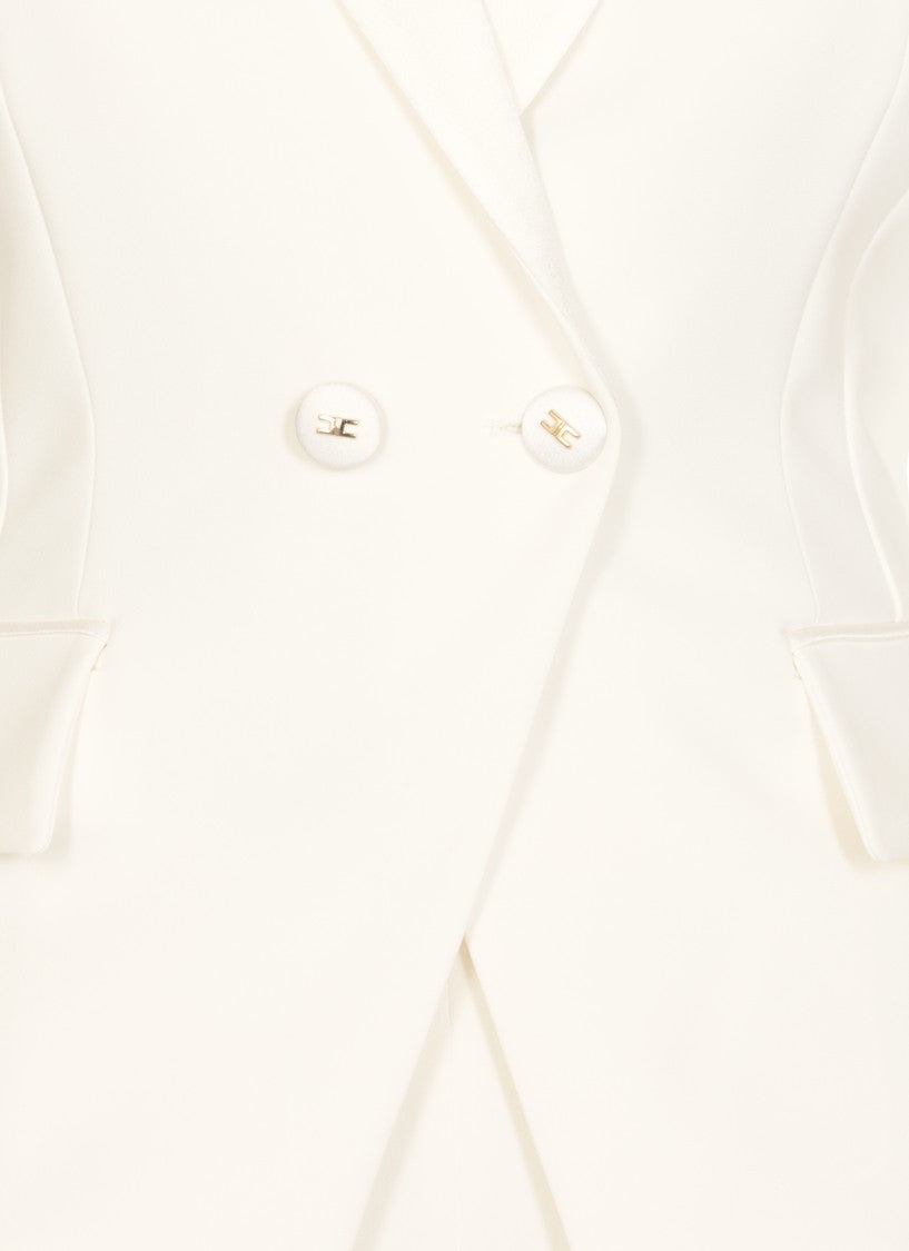 Elisabetta Franchi Ivory Crepe Blazer