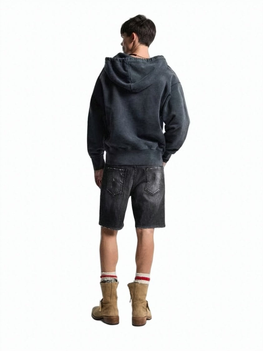 Dsquared2 Distressed Black Denim Shorts
