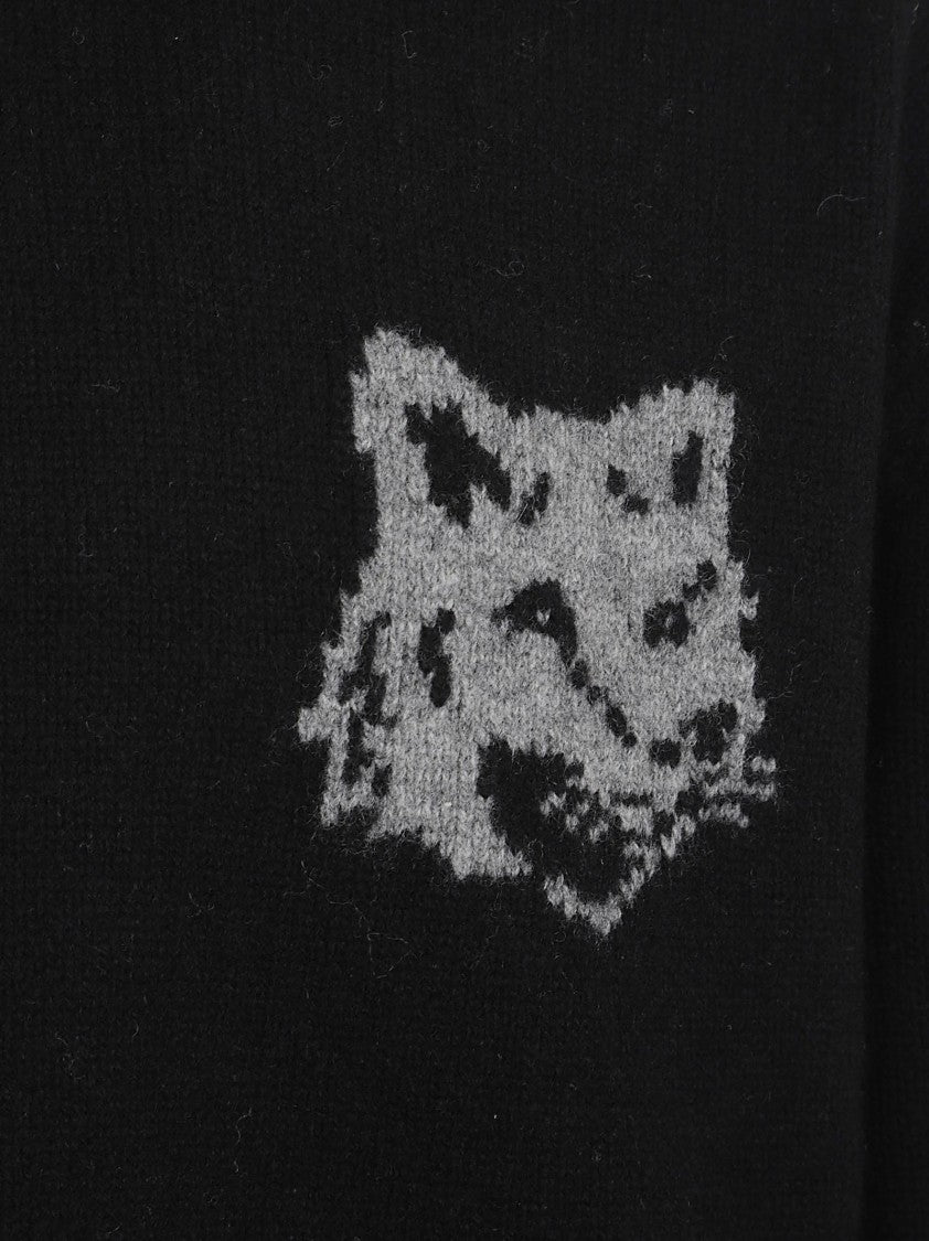 Maison Kitsuné Black Merinos Extrafine Wool Sweater