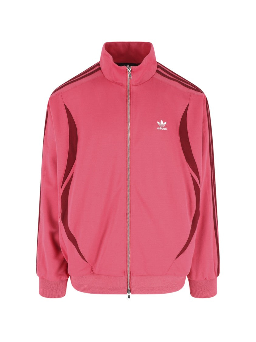 Adidas Originals By Wales Bonner Pink Knit Stand-Up Collar Sporty Sweater