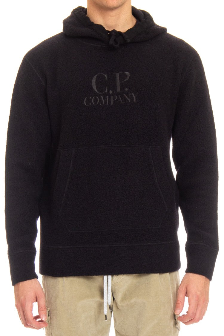 C.P. Company Bear Hoodie Wool With Tone-On-Tone Logo