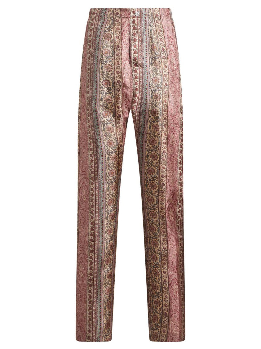Etro Tailored Wide-Leg Silk Trousers