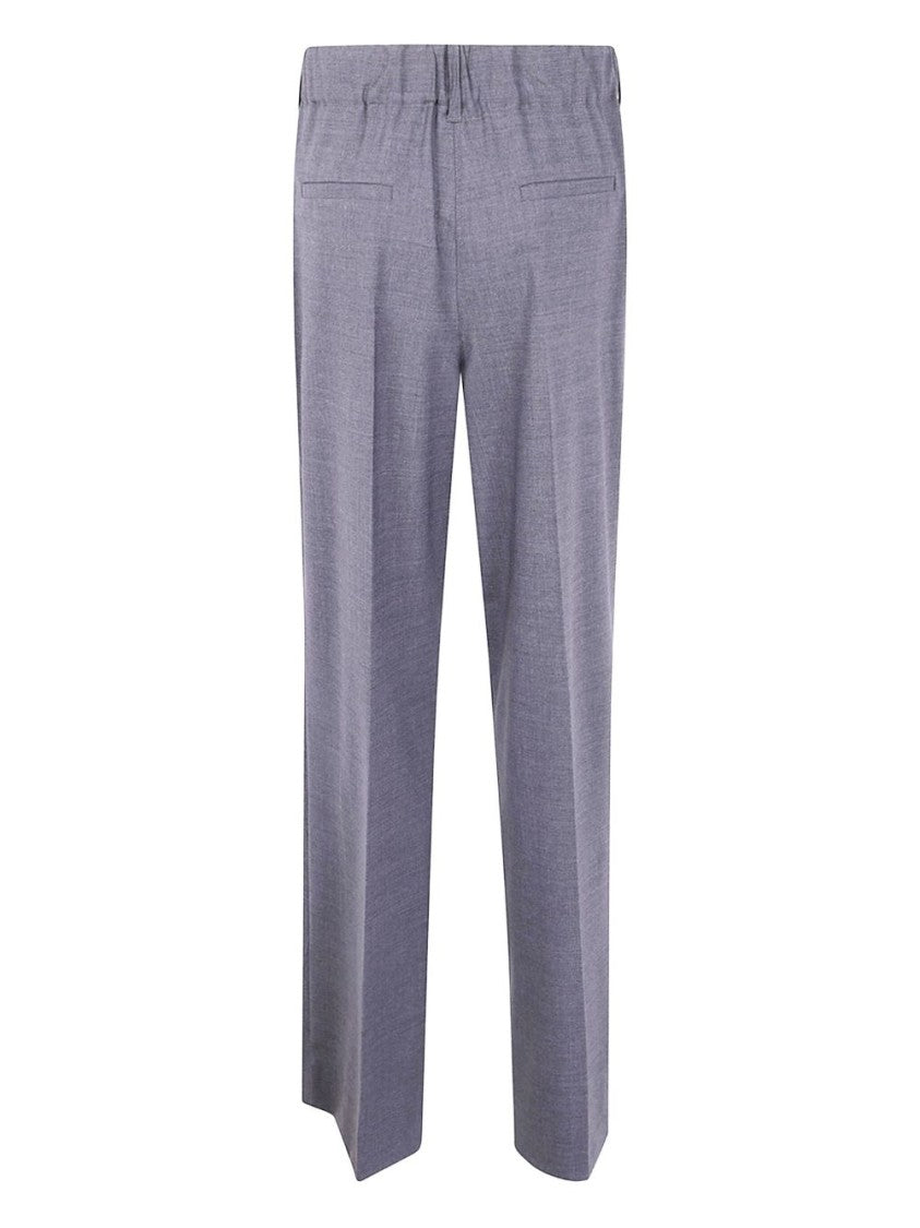 Parosh Charcoal Grey Trousers With Front Pleats