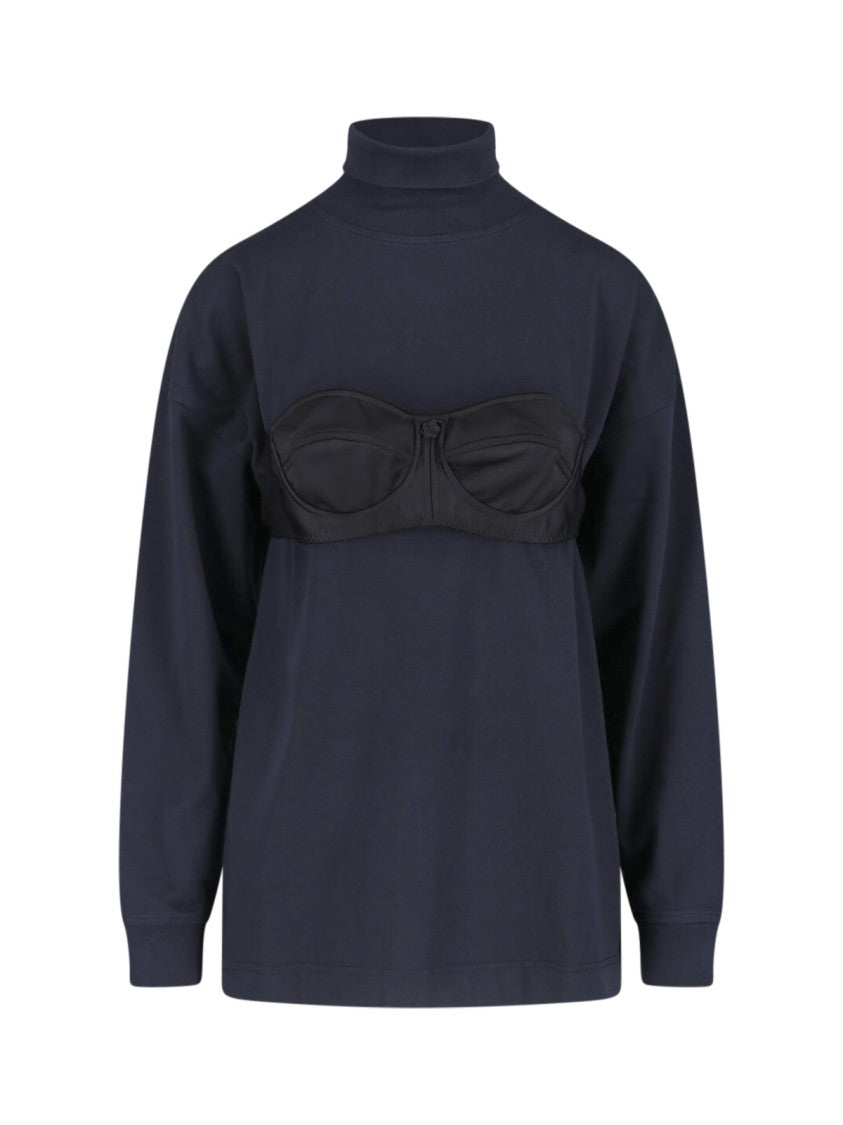 Vaquera Black High Neck Structured Top