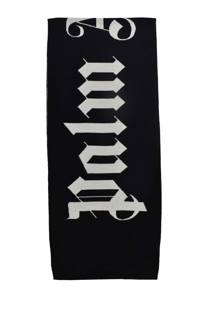 Palm Angels Two-Tone Black And White Palm Angels Scarf