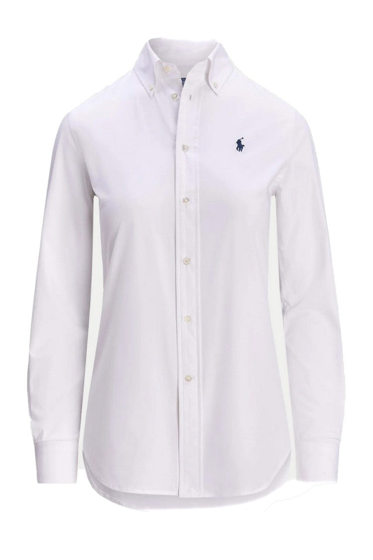 Polo Ralph Lauren Classic White Button-Down Shirt In Cotton-Elastan Blend