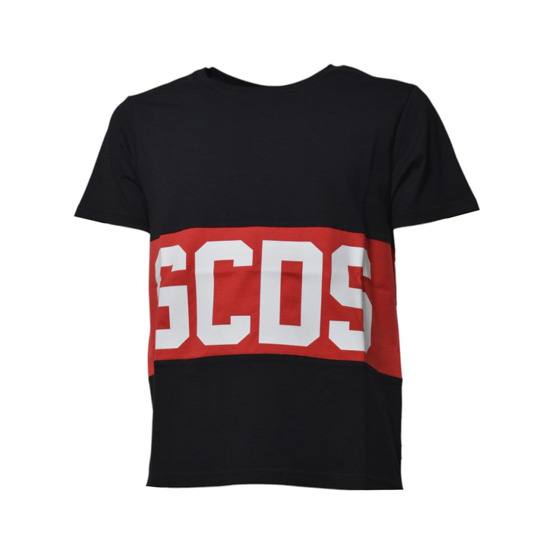 Gcds Black Cotton Band Logo T-Shirt