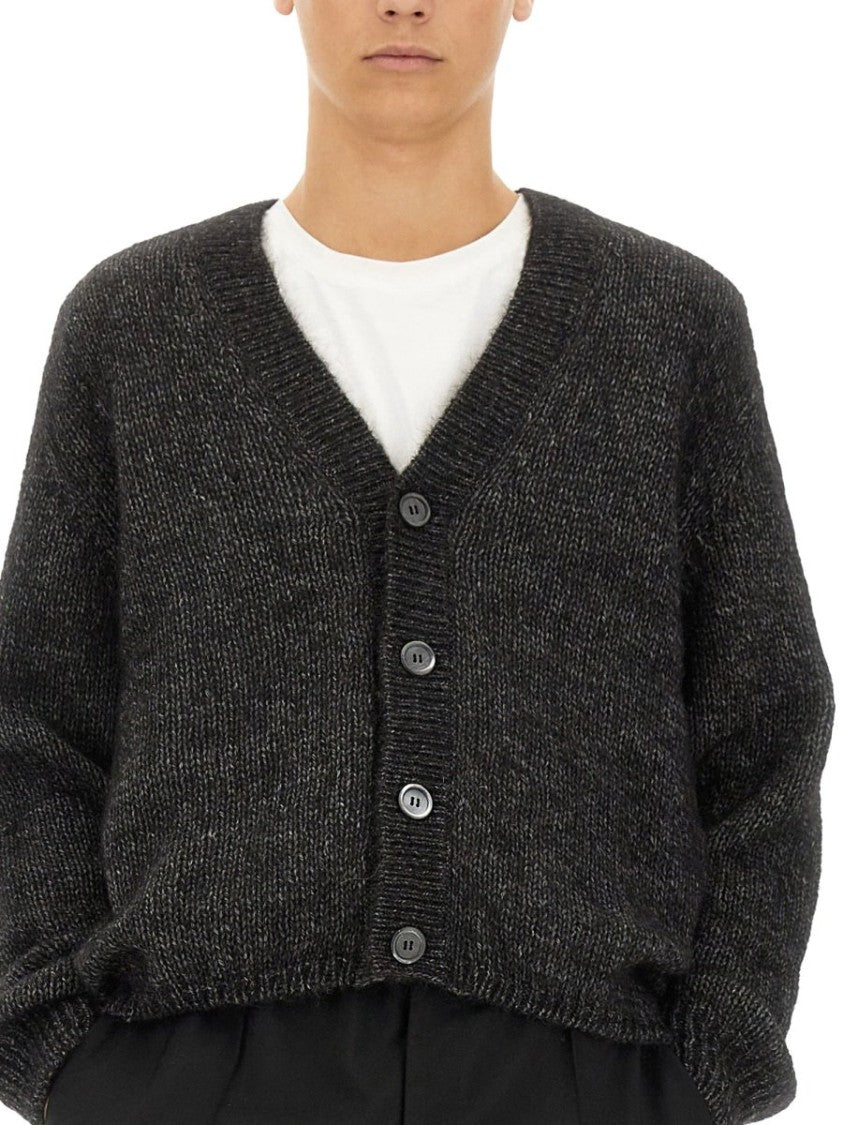 Our Legacy Cozy Alpaca-Wool Cardigan With Deep V-Neckline