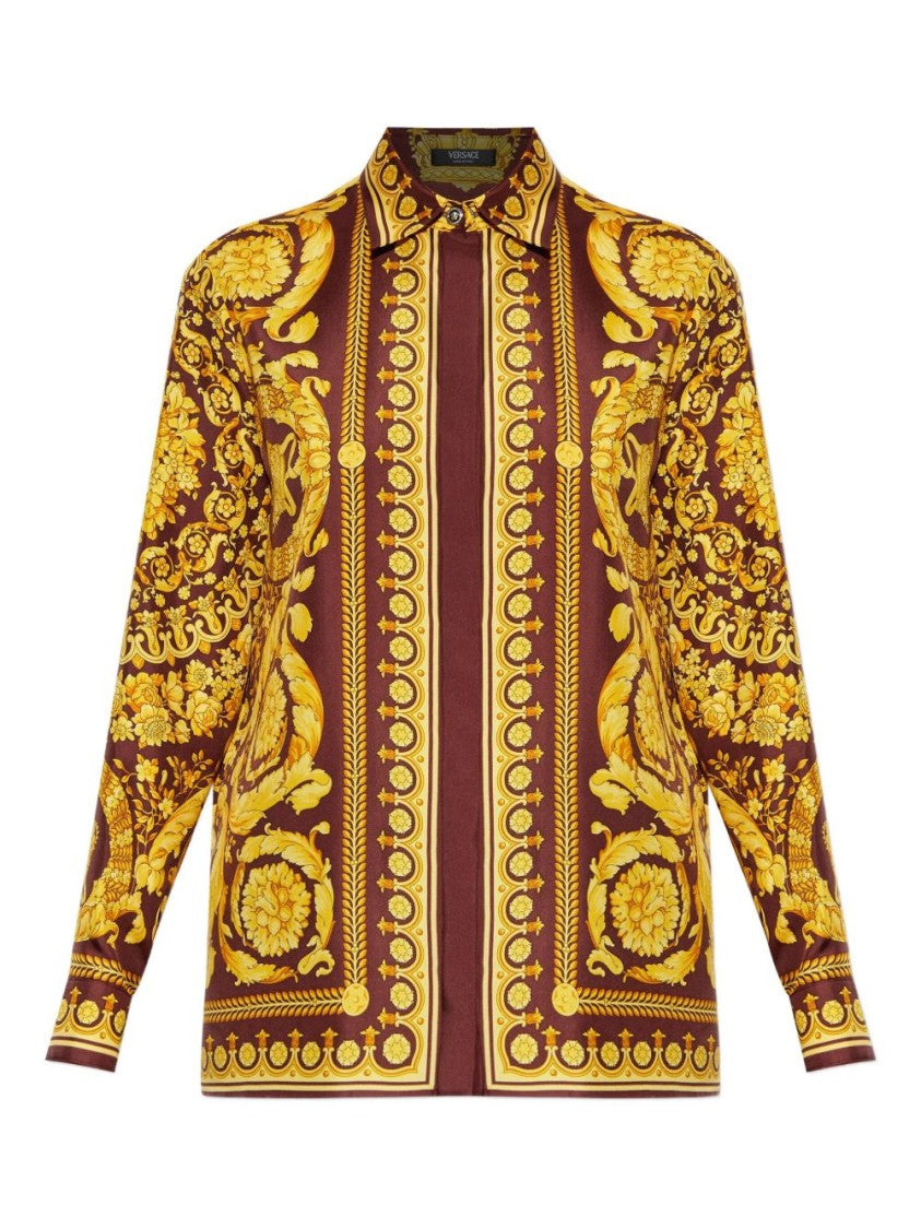 Versace Silk And Nylon Blend Knit Top