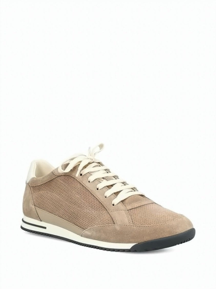 Brunello Cucinelli Low-Profile Suede And Calfskin Sneakers
