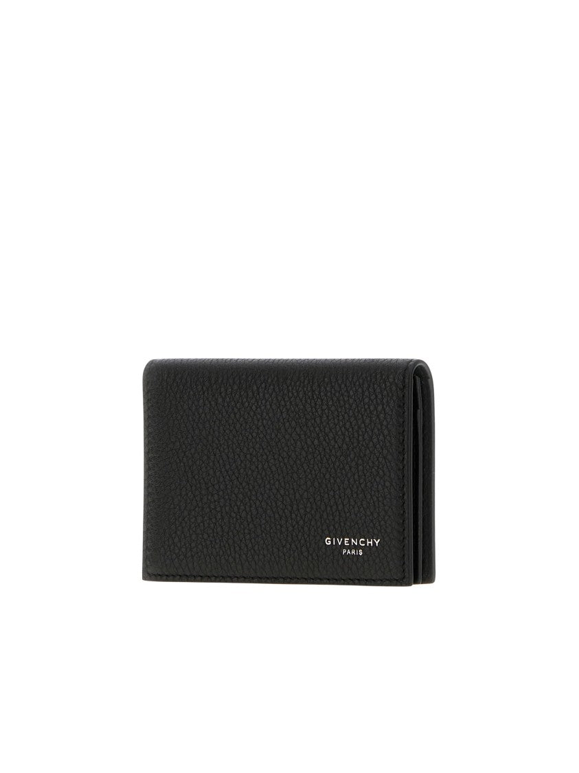 Givenchy Textured Calf Leather Business Card Holder With Snap Closure