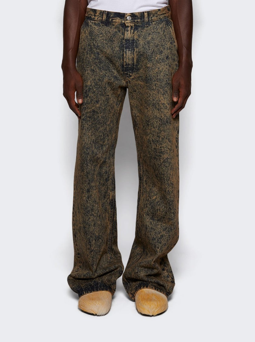 Marni Marble Denim Straight-Leg Jeans