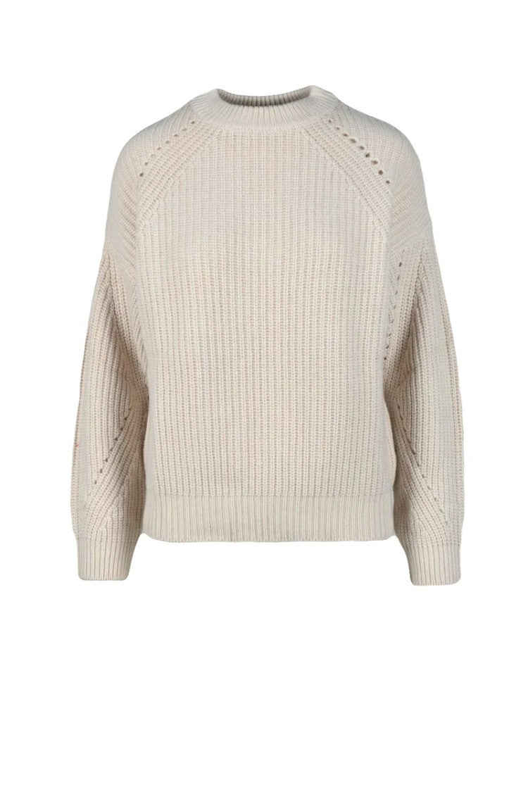 N.O.W. Andrea Rosati Ribbed Knit Sweater With Subtle Open-Knit Detailing