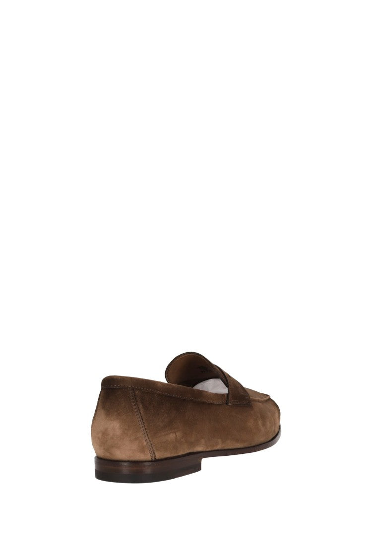 Santoni Suede Moccasins Goodyear Construction