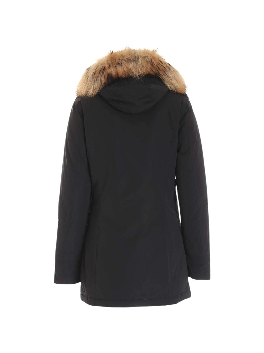 Woolrich Black Luxury Raccoon Fur Trimmed Down Parka