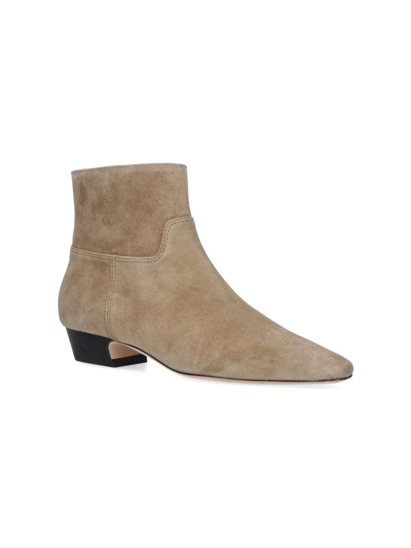 Stuart Weitzman Beige Stassi Calf Leather Ankle Boots
