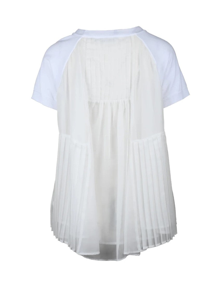 Meimeij Refined Knit Top With Voile Back Detail