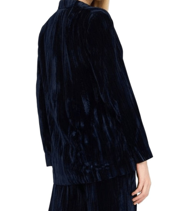 Liu Jo Deep Navy Velvet Blazer With Classic Lapel