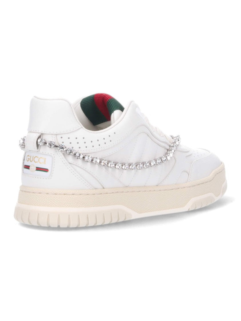 Gucci Re-Web' Sneakers With Crystals – White