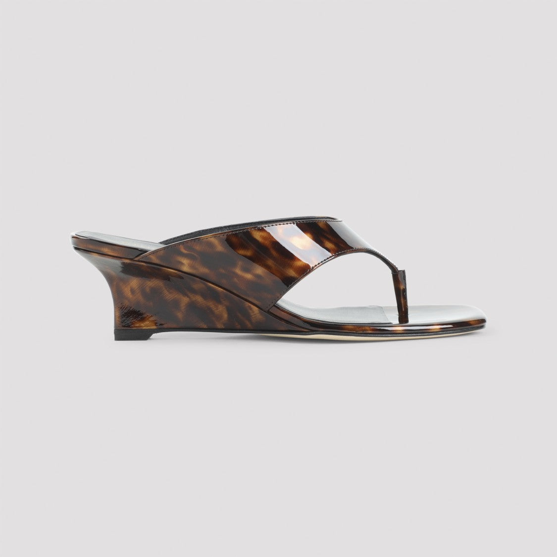 Stuart Weitzman Wedge Sandals With Glossy Tortoiseshell Pattern