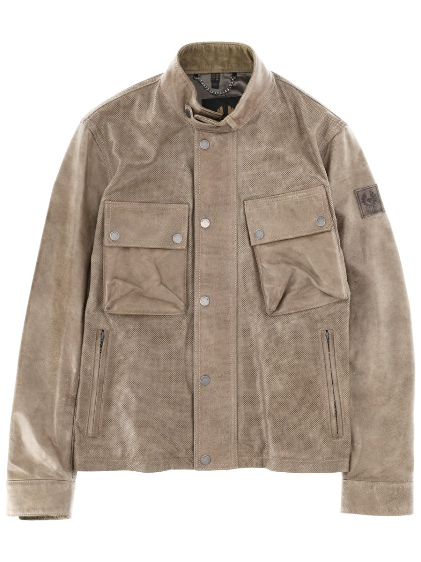 Belstaff Racemaster Air Cow Leather Stand Collar Jacket