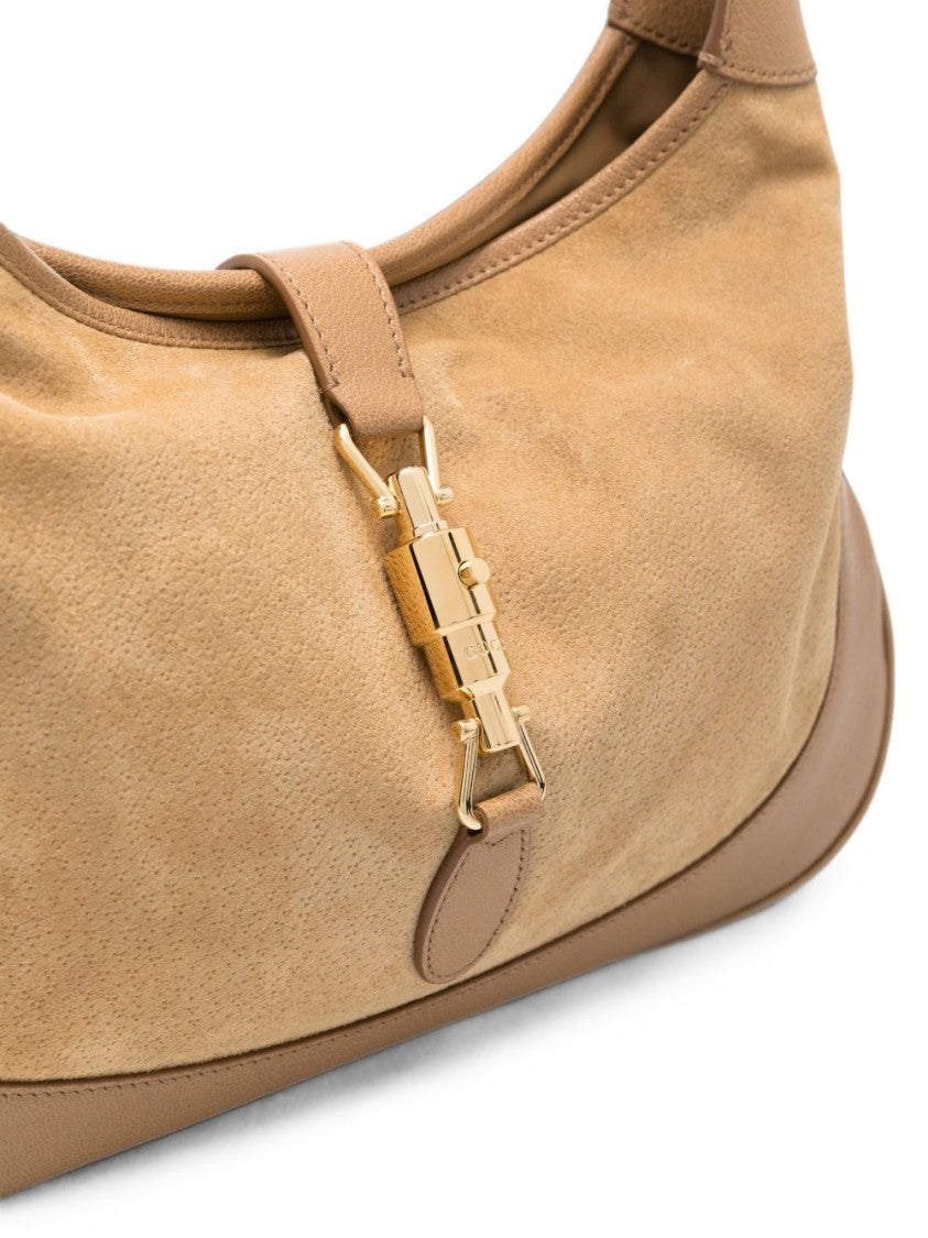 Gucci Medium Suede Leather Trim Shoulder Bag
